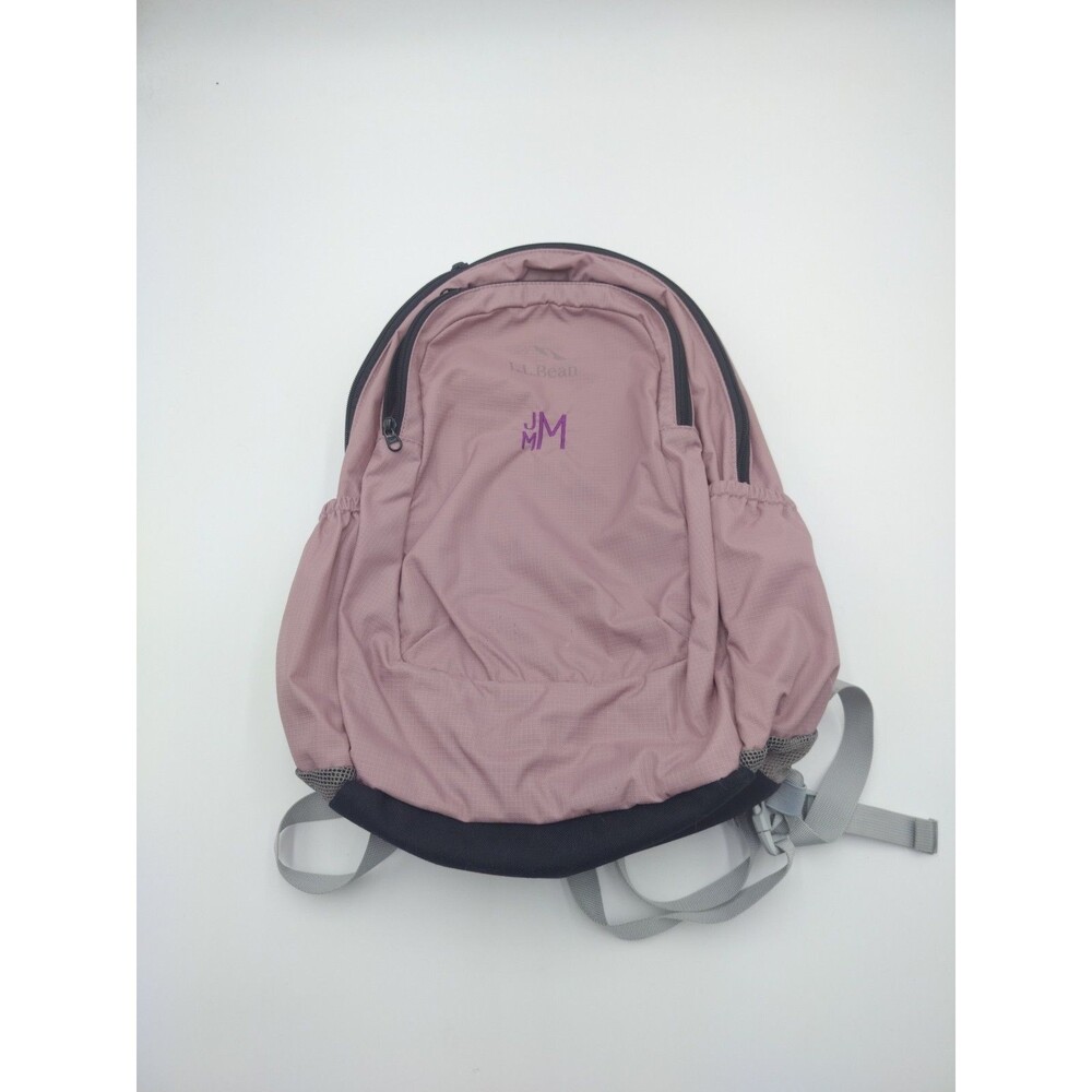 LL Bean Pink Backpack Personalized Purple Monogram JMM Backpack School Laptop